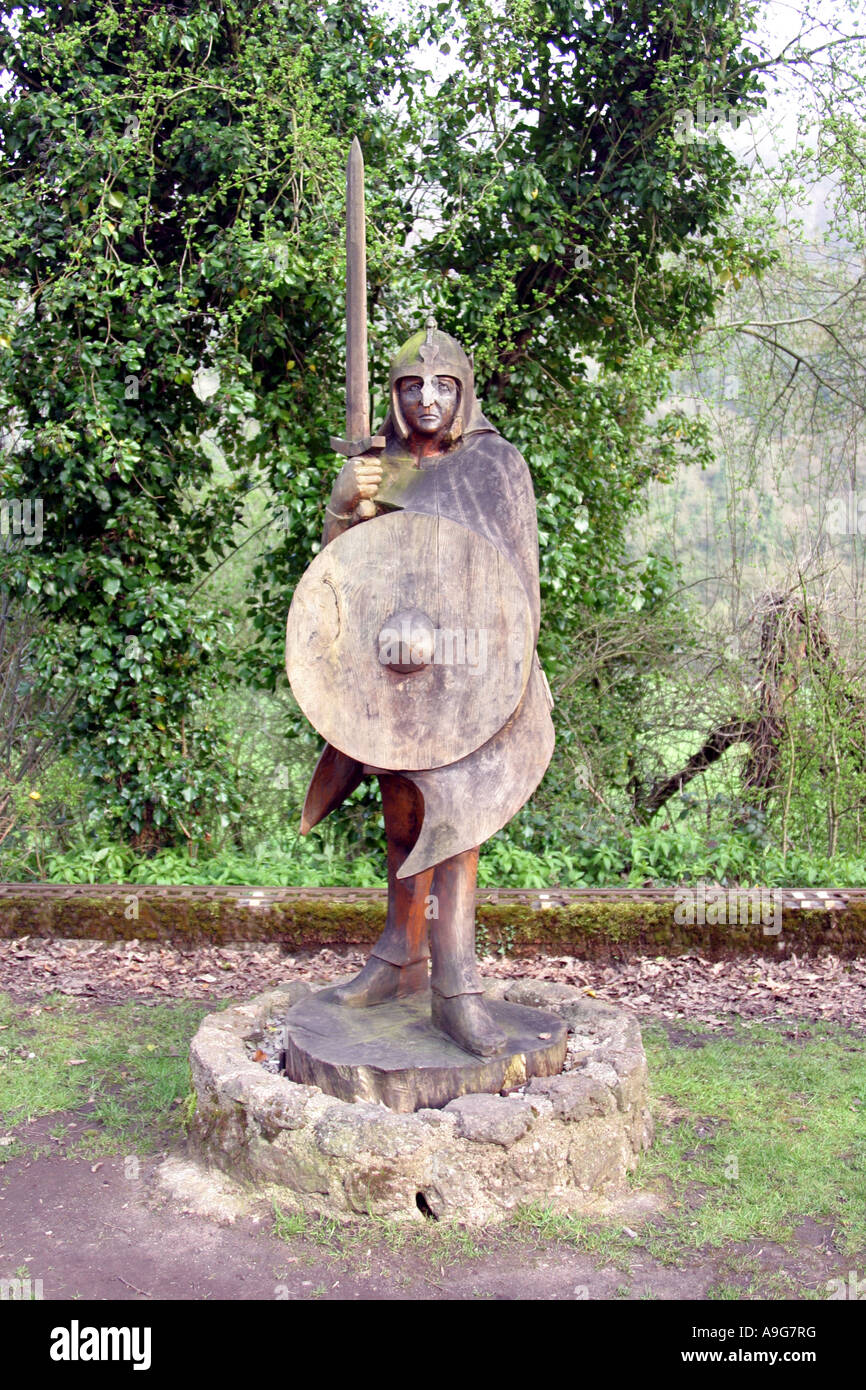 King Offa Sculpture Tintern Parva Stock Photo Alamy