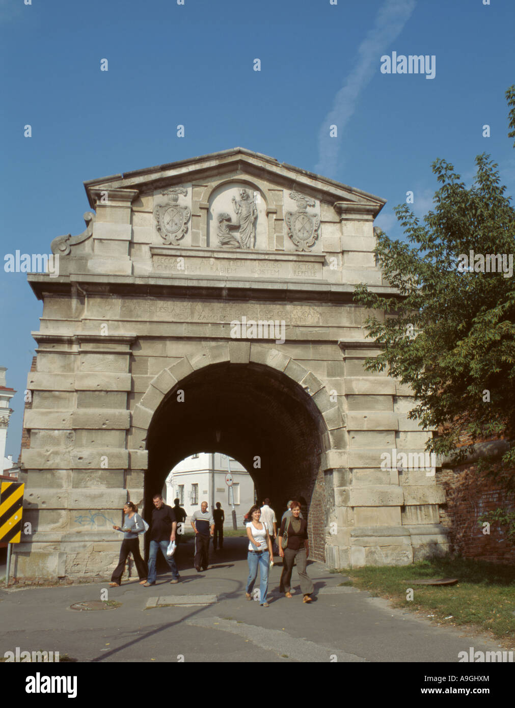 Brama Lwowska (Lviv Gate), Zamosc, Malopolska, Poland. One of the three original gateways into the city. Stock Photo