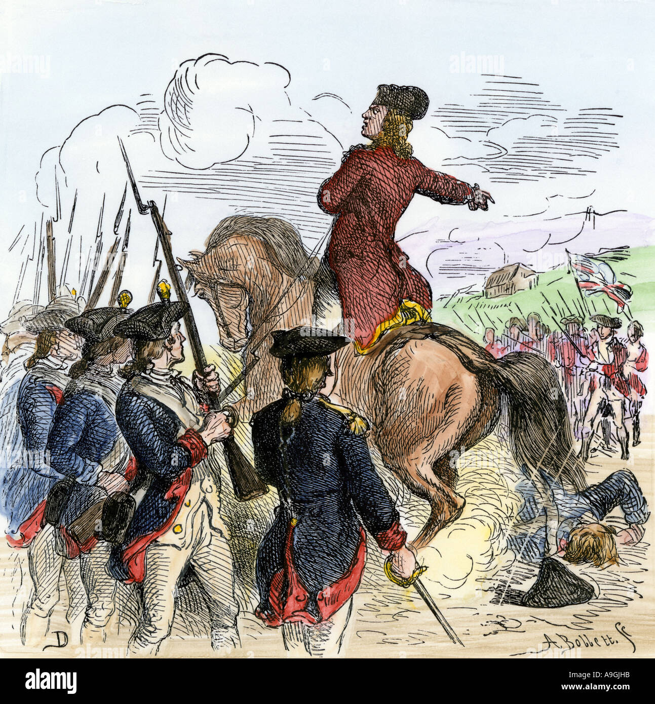 Royal Governor Tryon trying to suppress the colonial Regulators revolt