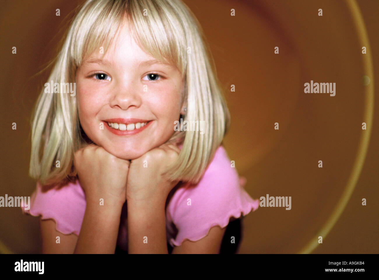 portrait of a blond woman. Stock Photo