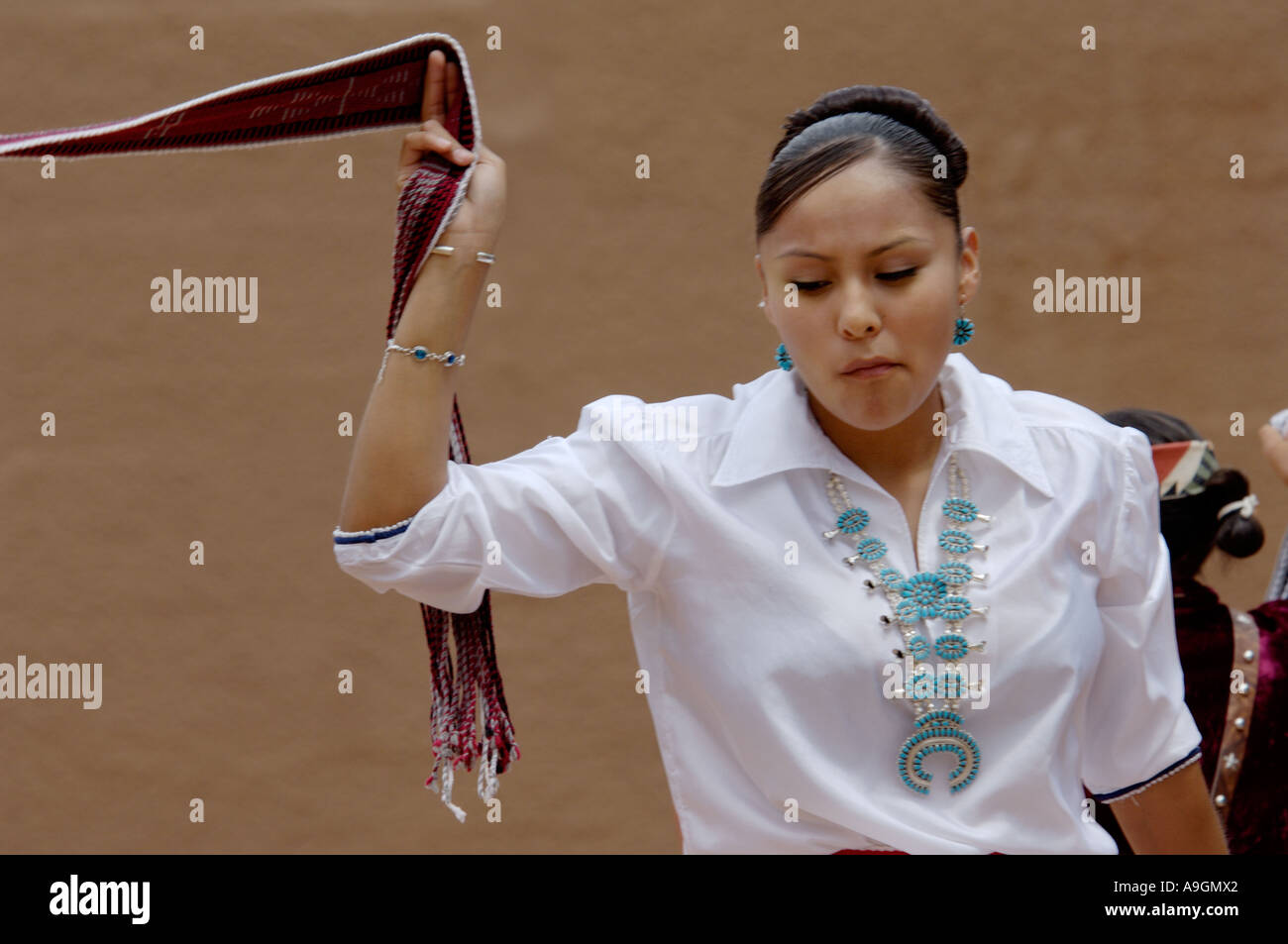 Belt Dance of the Navajo Blue Eagle Dancers to honor weavers at the