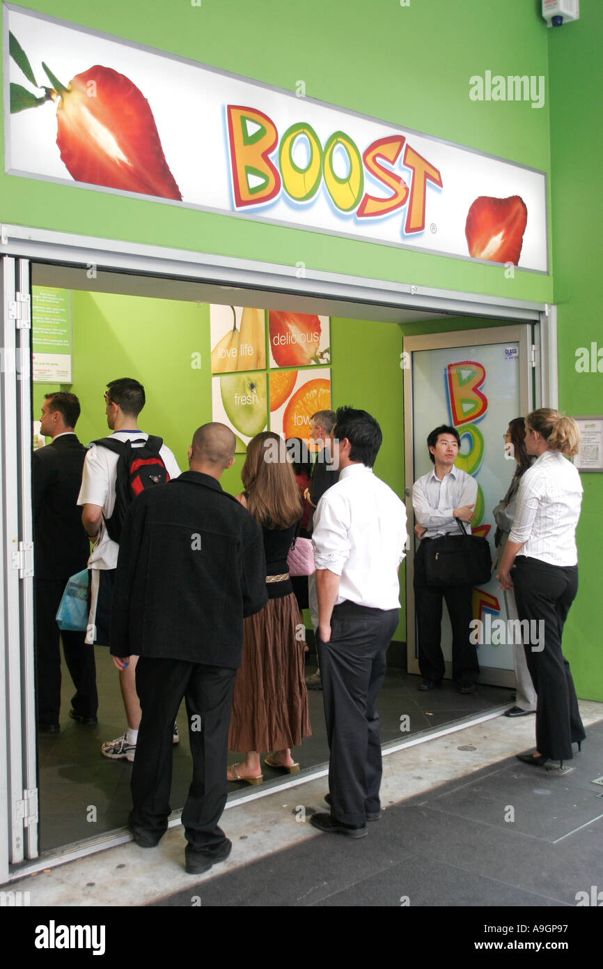 City worker wait at a juice bar in Sydney Australia Stock Photo Alamy