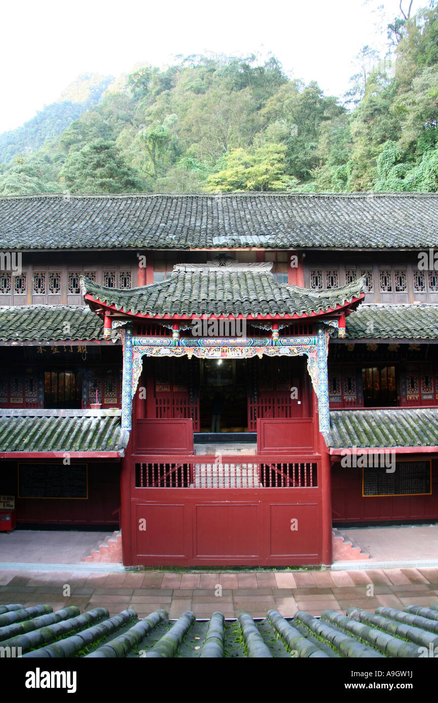 Hongchongping Buddhist Monastery on Mount Emei Shan China Stock Photo