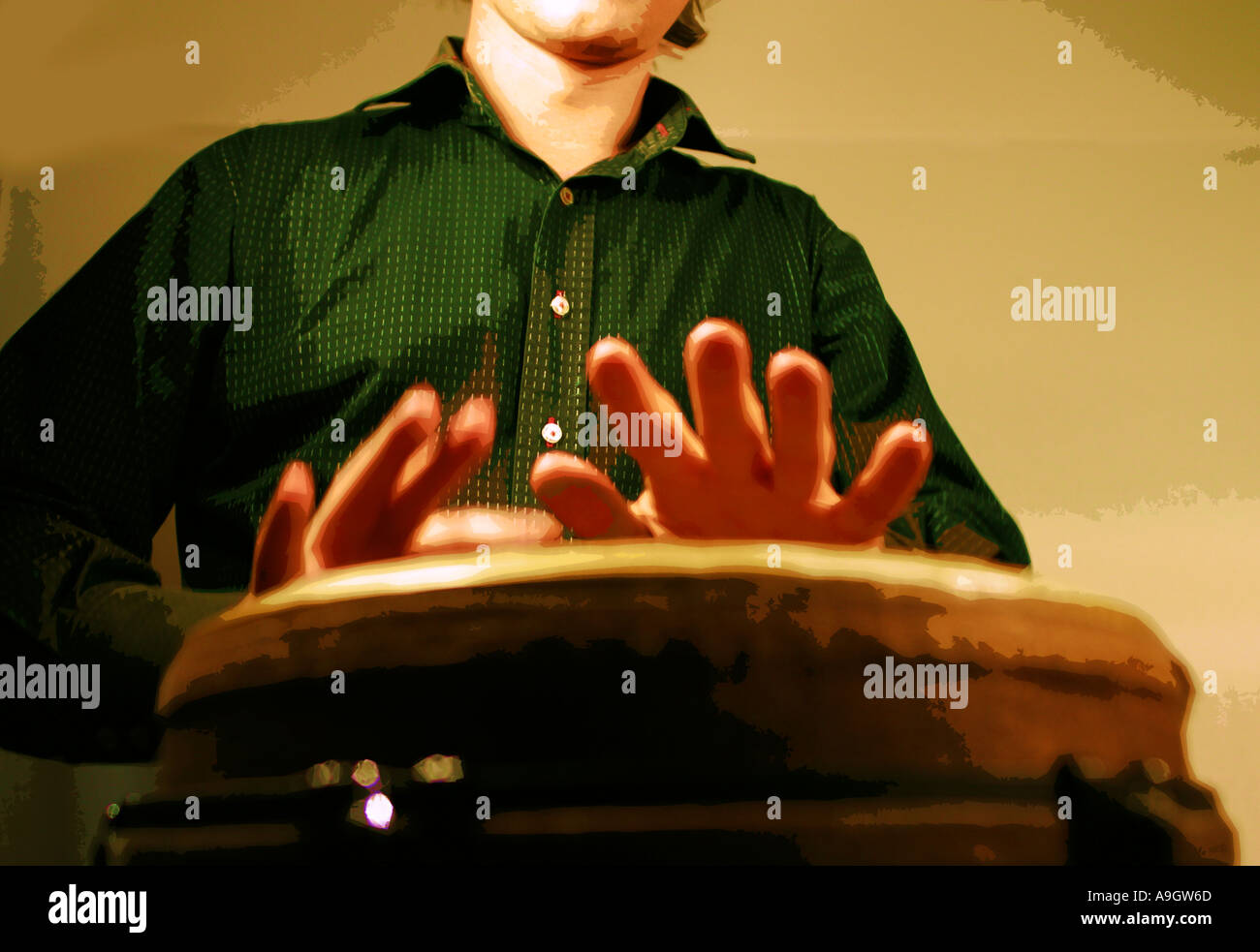 percussionist and drummer playing with drums Stock Photo Alamy
