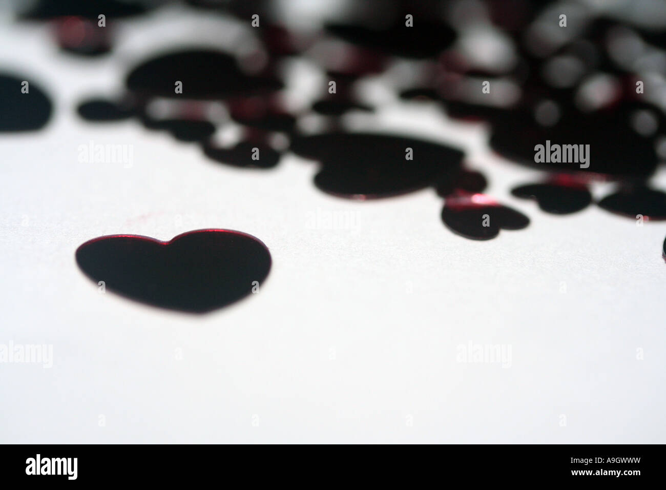 Lots of different sized Hearts Stock Photo