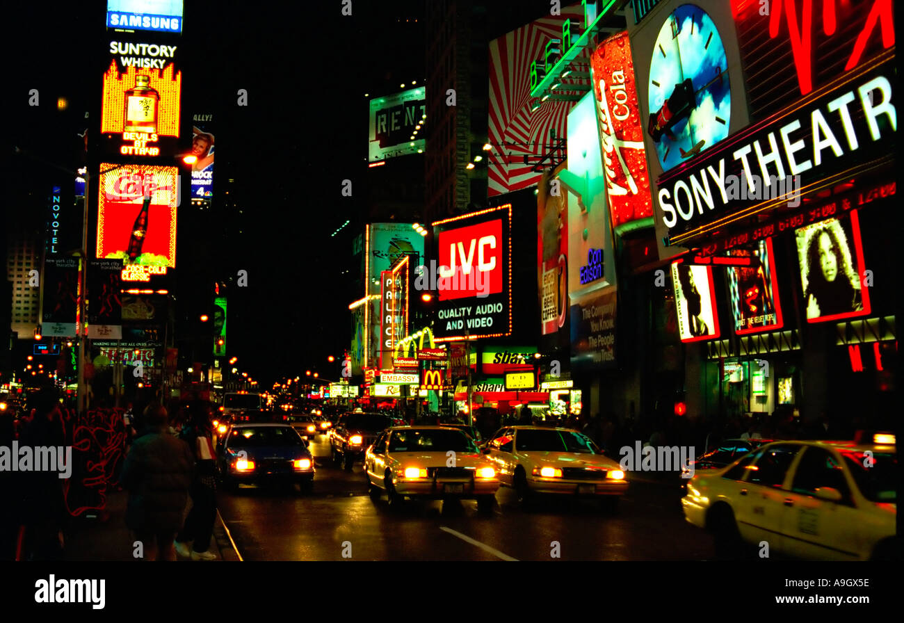 New York Times square at night Stock Photo