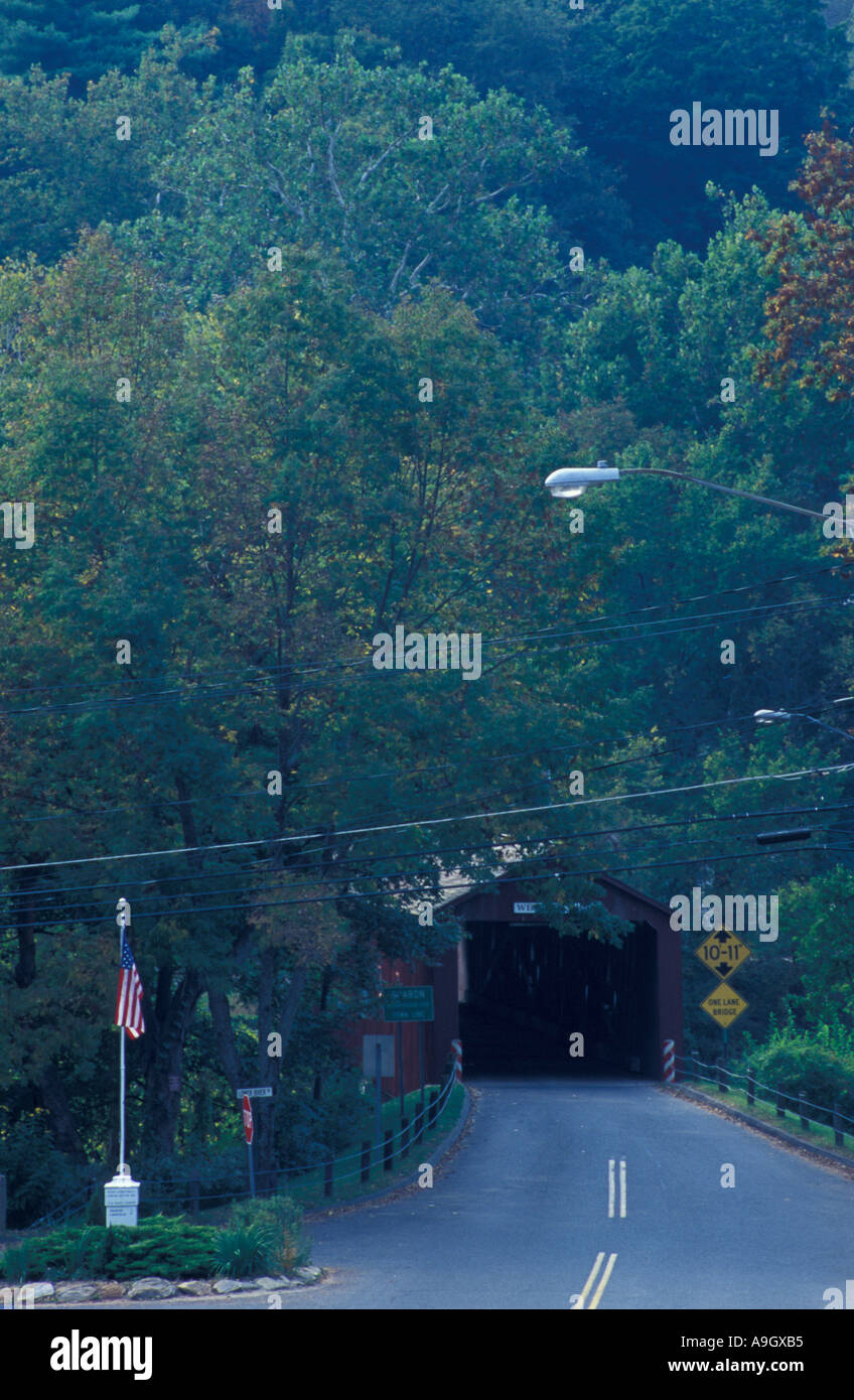 West Cornwall CT A covered bridge at the end of Main Street in West