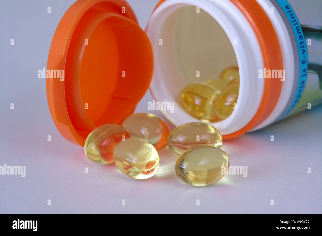 fish oil capsules Stock Photo