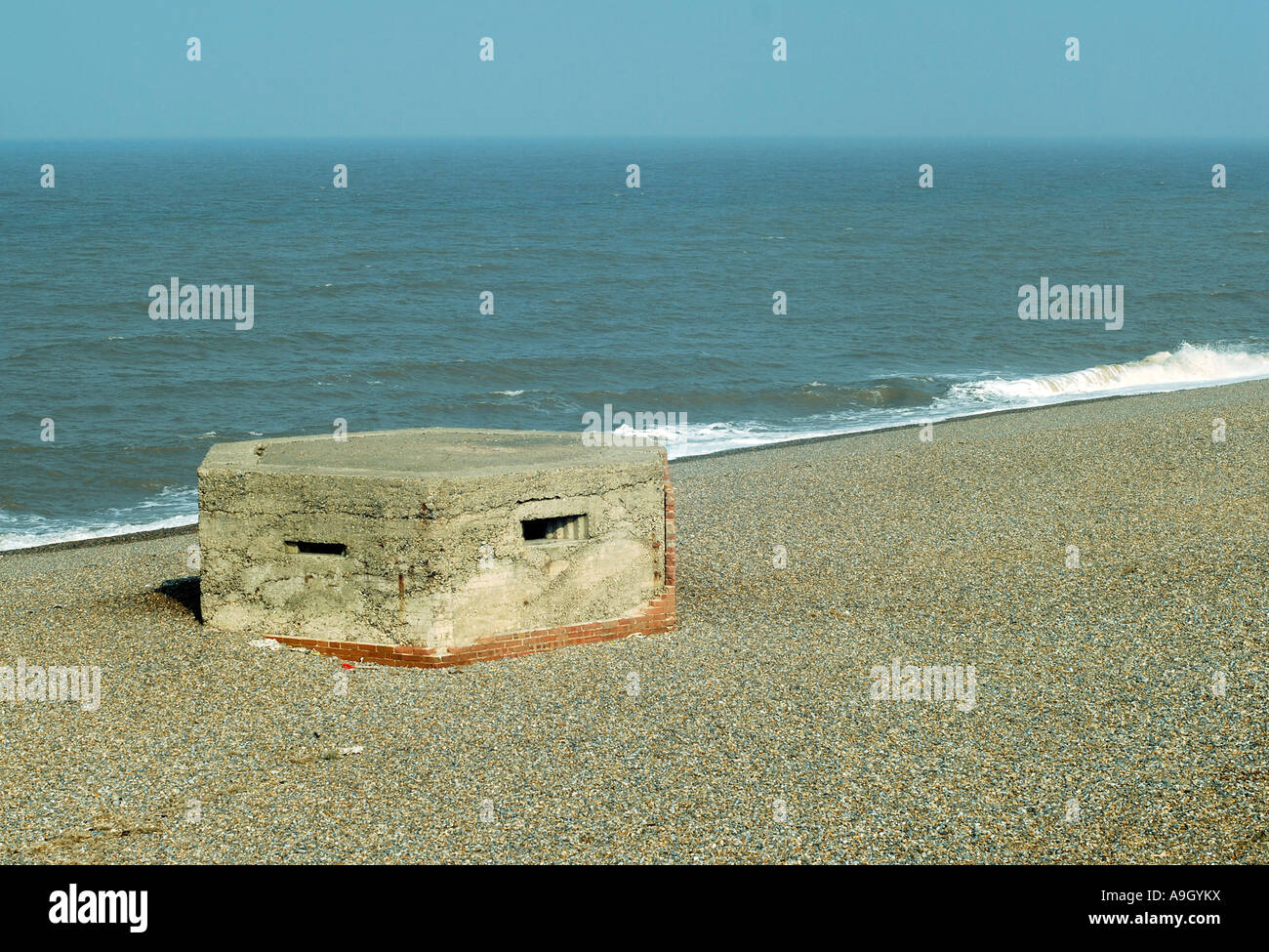 World War II Pill box on the beach near Salthouse, Norfolk, England