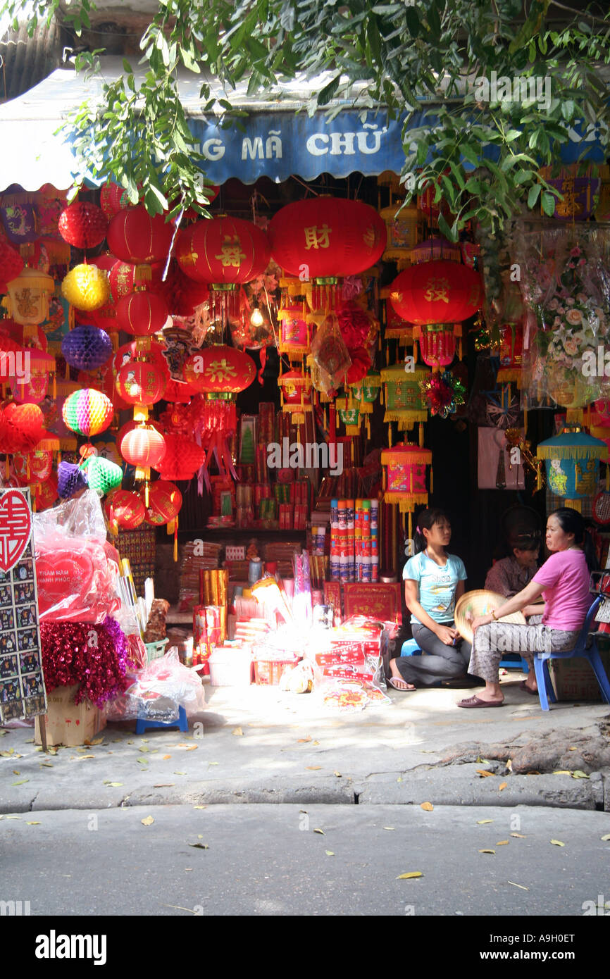 Colourful Lantern shop Hanoi Stock Photo Alamy