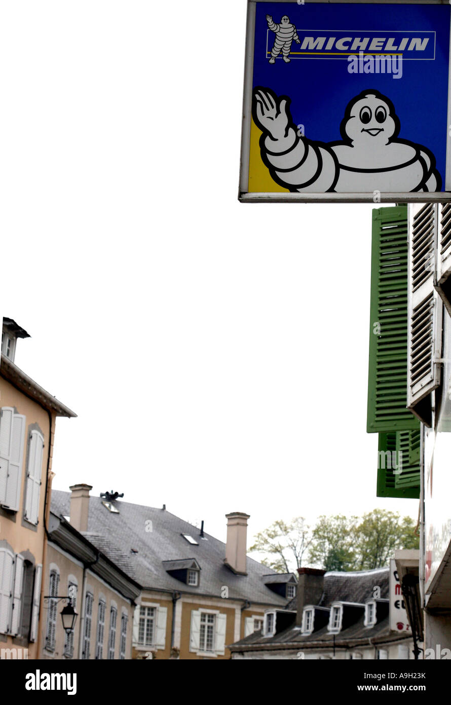 Iconic Michelin sign in small French town 2007 Stock Photo