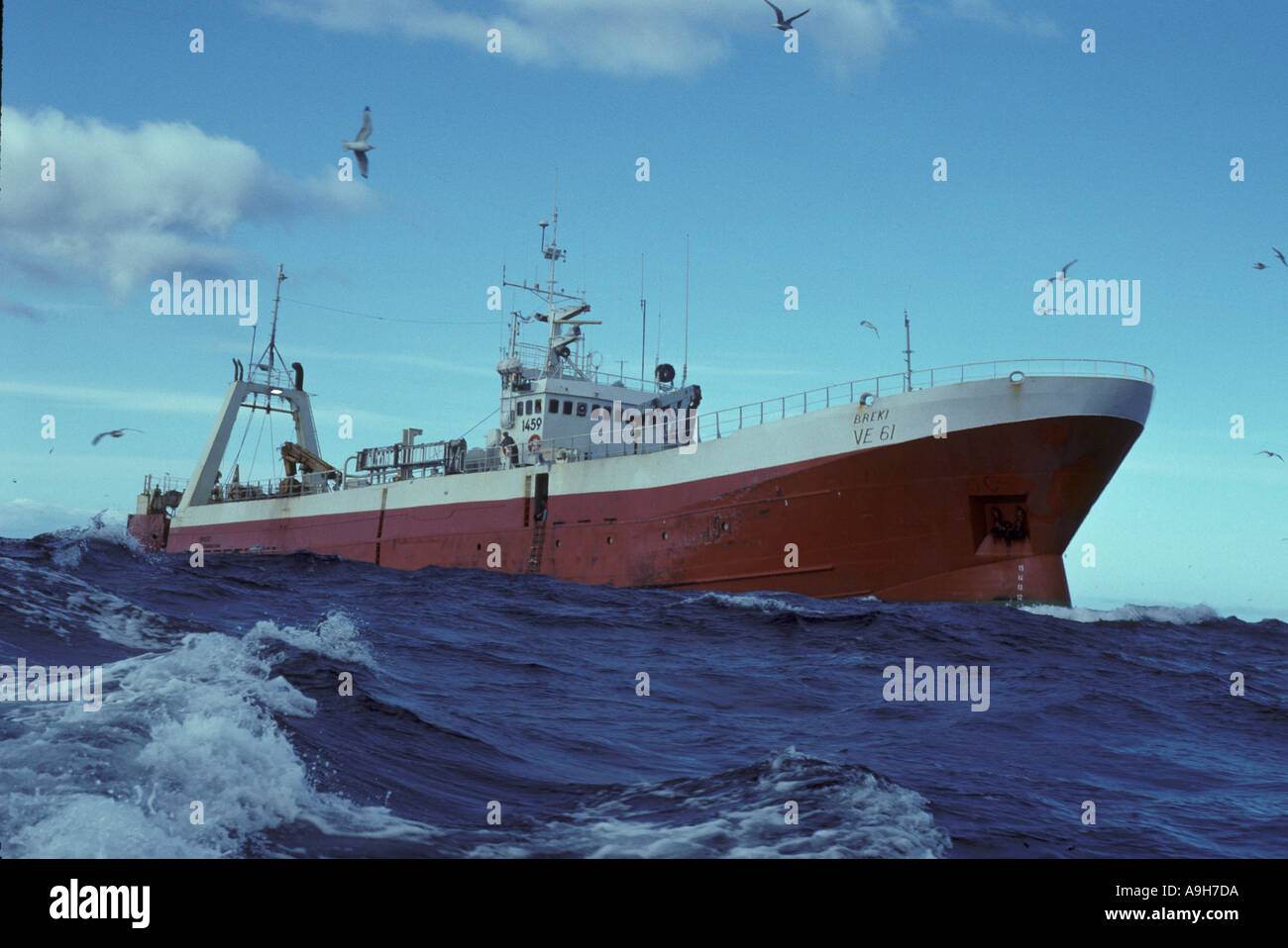 Commercial Fishing Trawler in rough sea Iceland Stock Photo 2283481