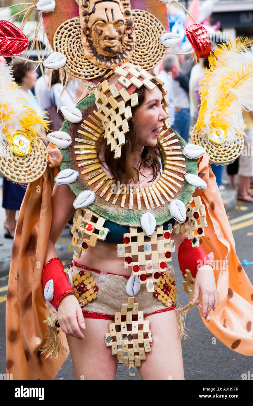 Costumed Carnival dancer in London Stock Photo