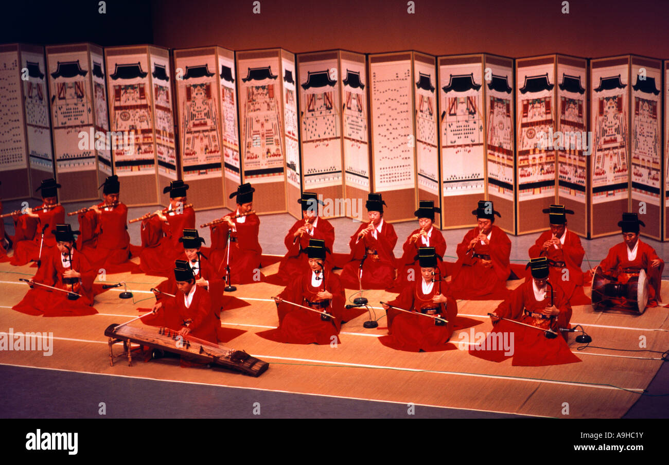 Traditional Korean Music Orchestra Stock Photo Alamy