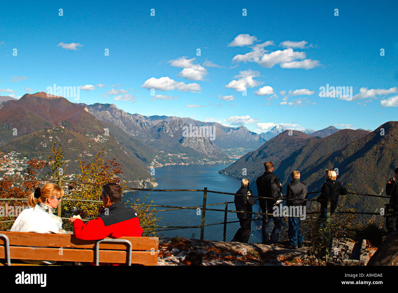Switzerland Tessin Lugano Paradiso view from San Salvatore Stock Photo