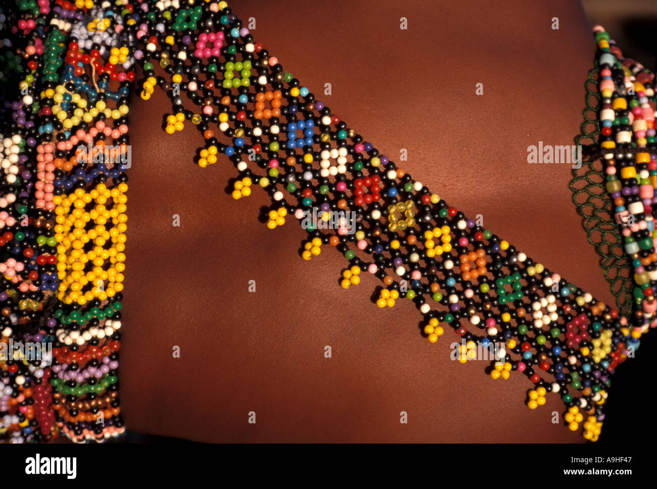 South Africa KwaZulu Natal Zulu woman wearing beads Stock Photo