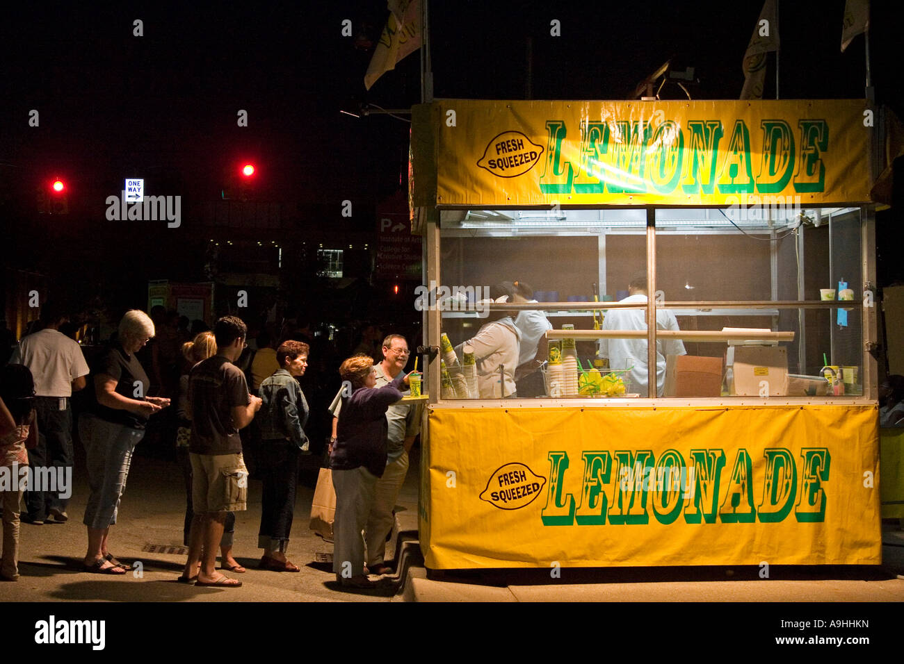 Detroit Michigan People line up to buy lemonade during the Detroit