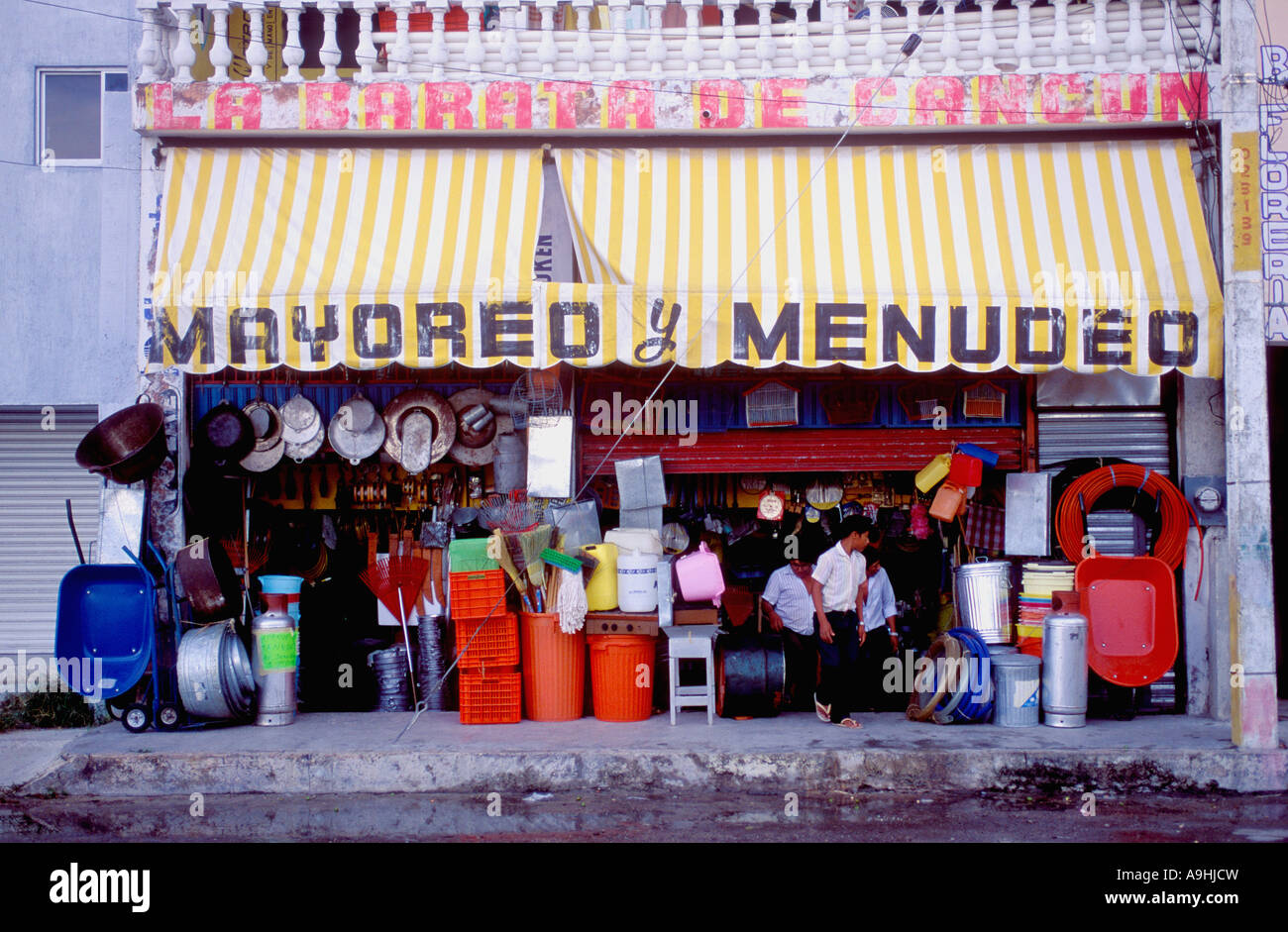 General Hardware store displays it's items in Old Cancun Market