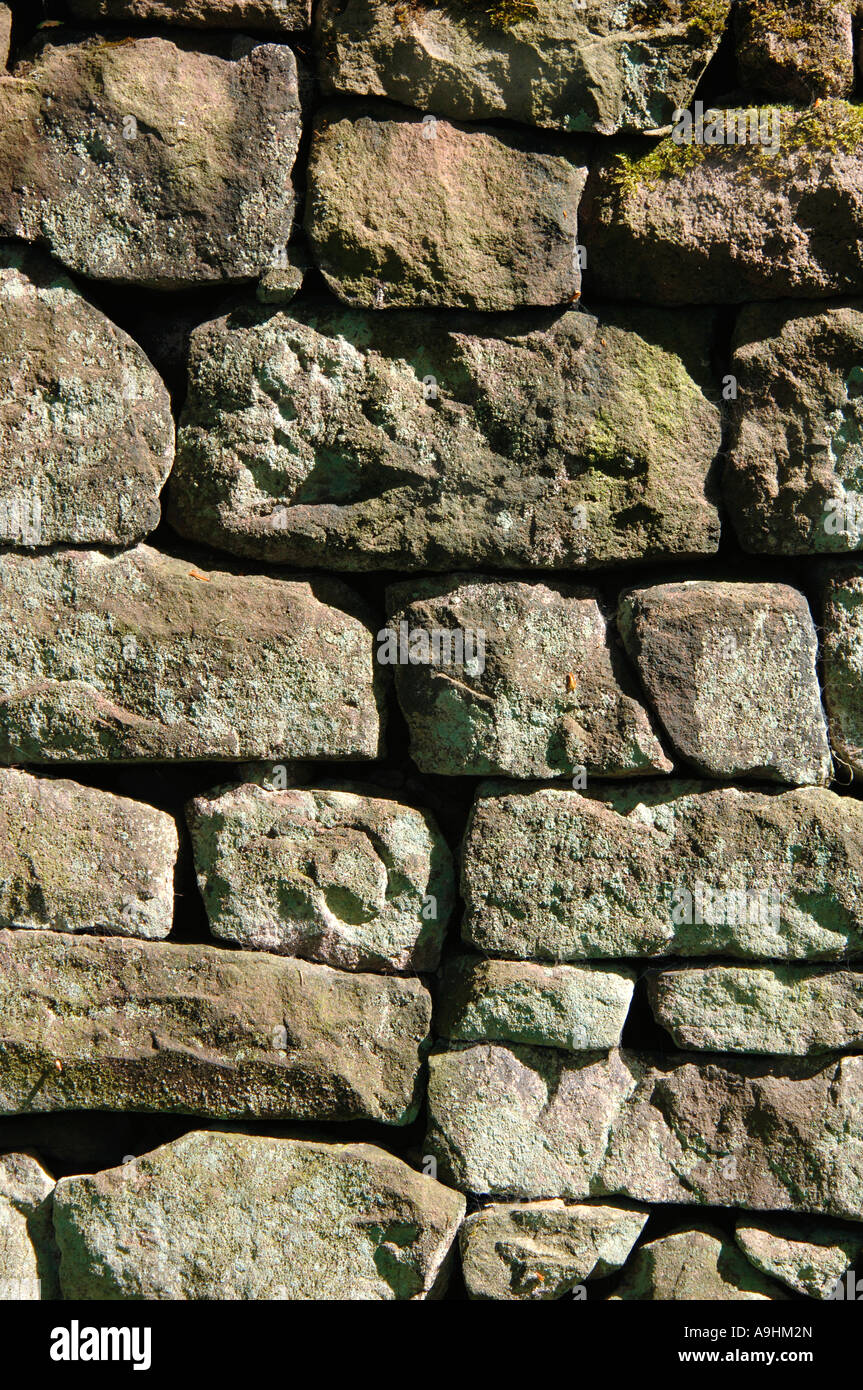 Closeup View Of A Stone Wall Stock Photo - Alamy
