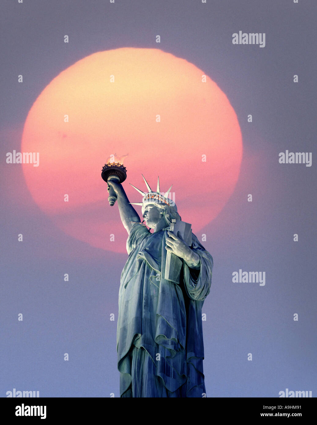 Statue Of Liberty Sun Setting High Resolution Stock Photography and Images Alamy