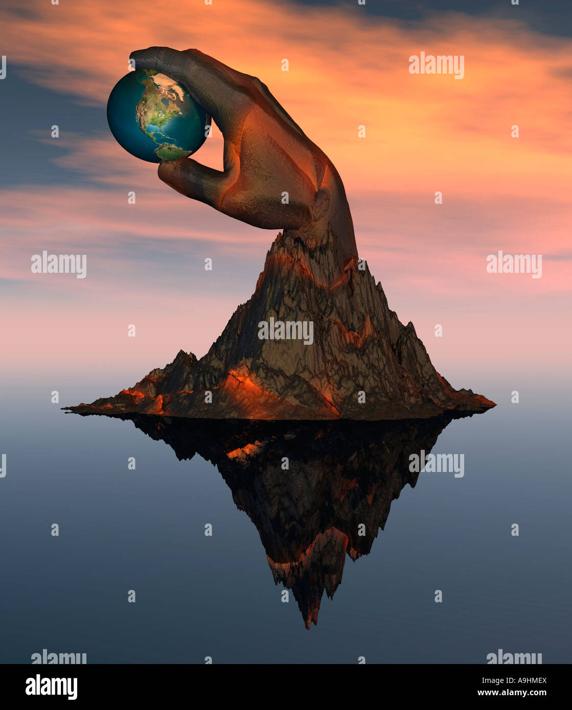 World At Your Finger Tips Stock Photo - Alamy