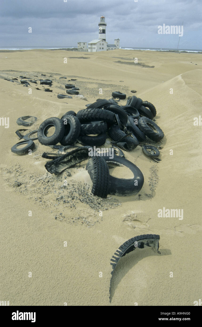 old tires in dune, South Africa, Port Elizabeth Stock Photo Alamy