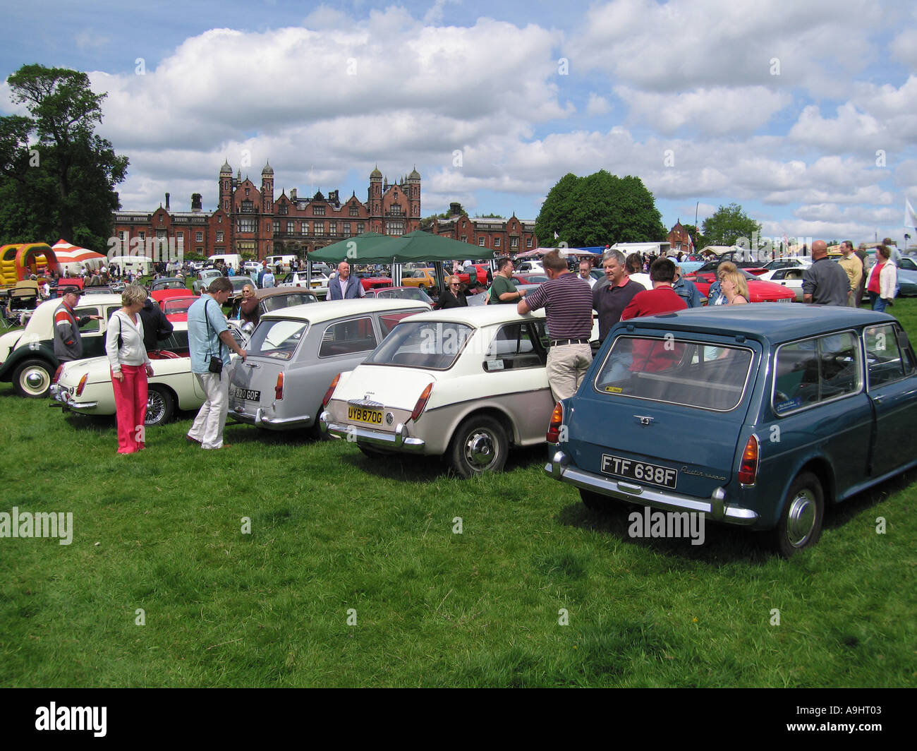 Austin 1100 MG 1300 Austin A40 at Classic Car Show at Capesthorne Hall Cheshire England United Kingdom UK Stock Photo