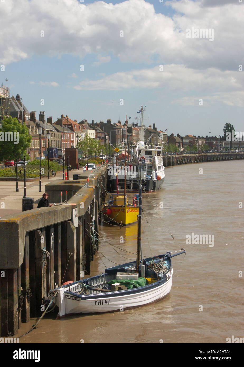The River Yare and Historic South Quay Great Yarmouth Norfolk England