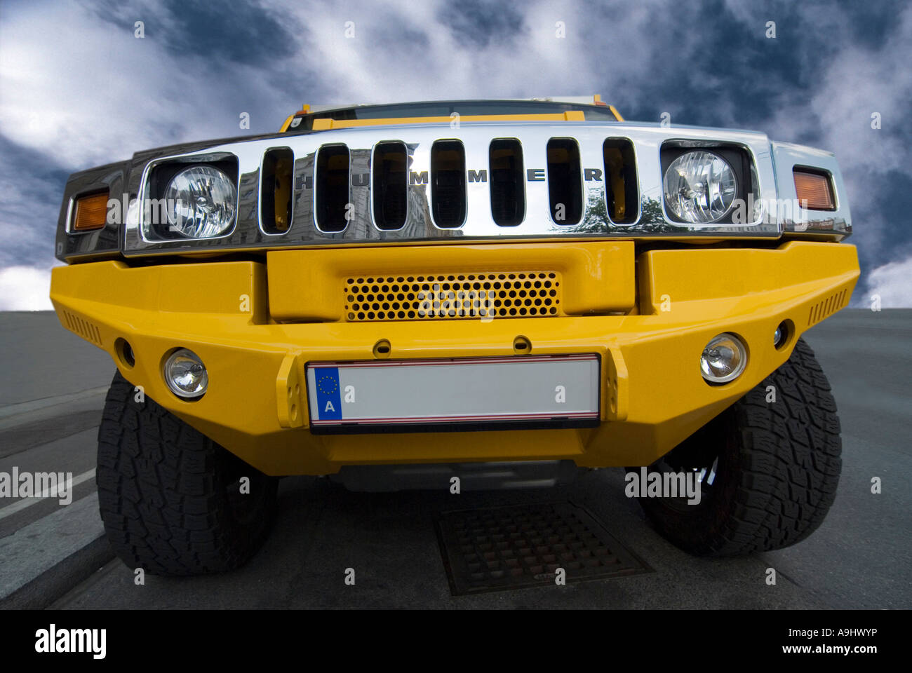Hummer H2 SUV, frontal view Stock Photo