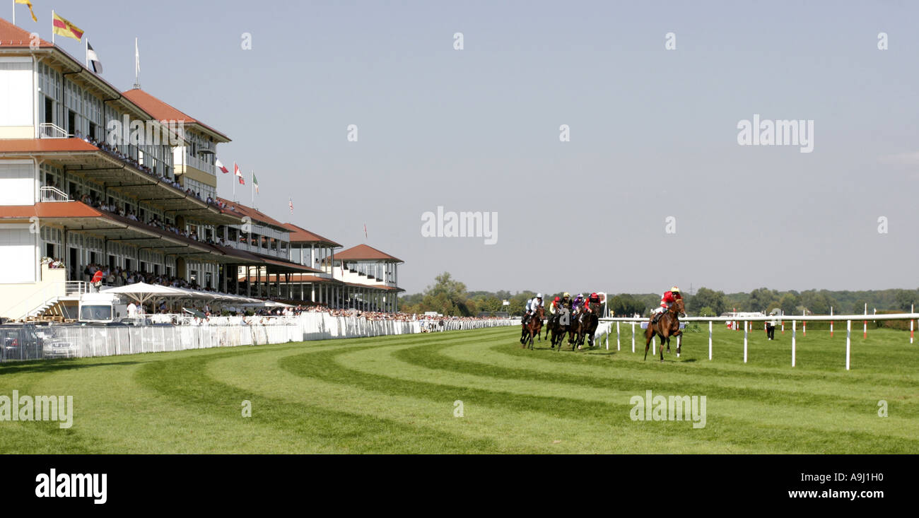 Racecourse and Horse Race Stock Photo