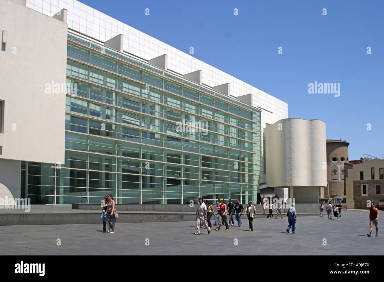 Barcelona museum of contemporary art modern architecture by Richard Meier Stock Photo