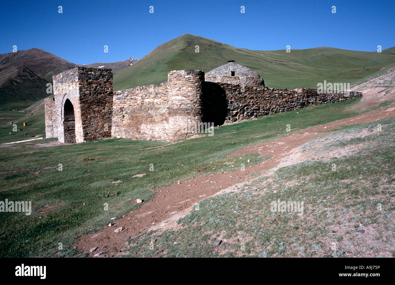 Caravanserai of Tash Rabat in the Naryn Oblast of Kyrgyzstan Stock Photo