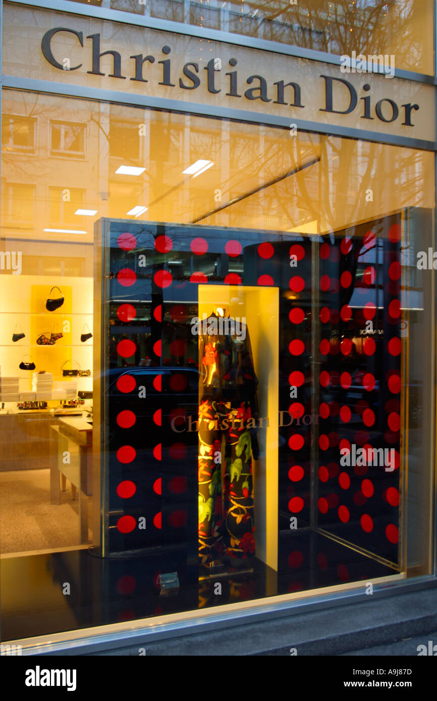 Switzerland Zurich Bahnhofstrasse Christian Dior shop window Stock