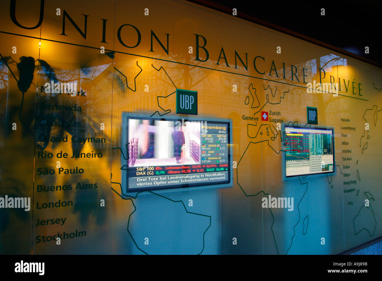 Switzerland Zurich Union privat bank Union Bancaire Privee Stock Photo