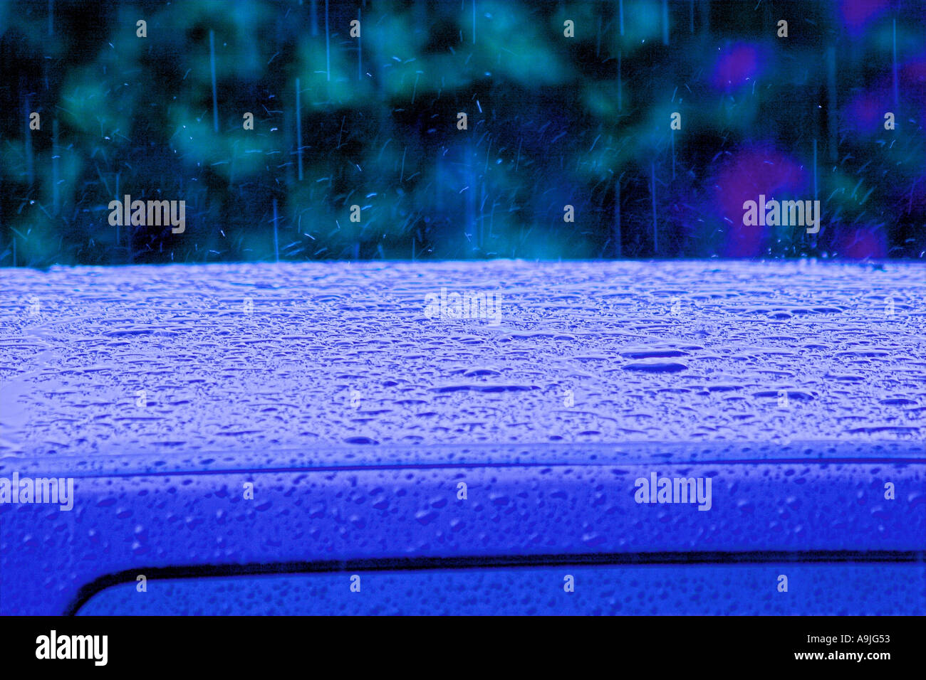 Rain On Car Roof Stock Photo Alamy