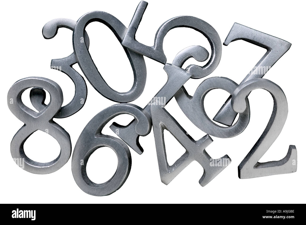 a pile of alloy numbers Stock Photo