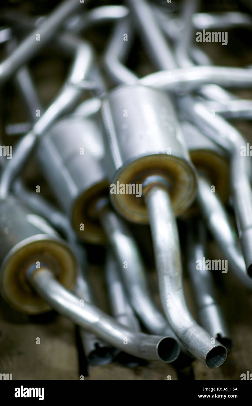 automotive parts exhaust systems Stock Photo