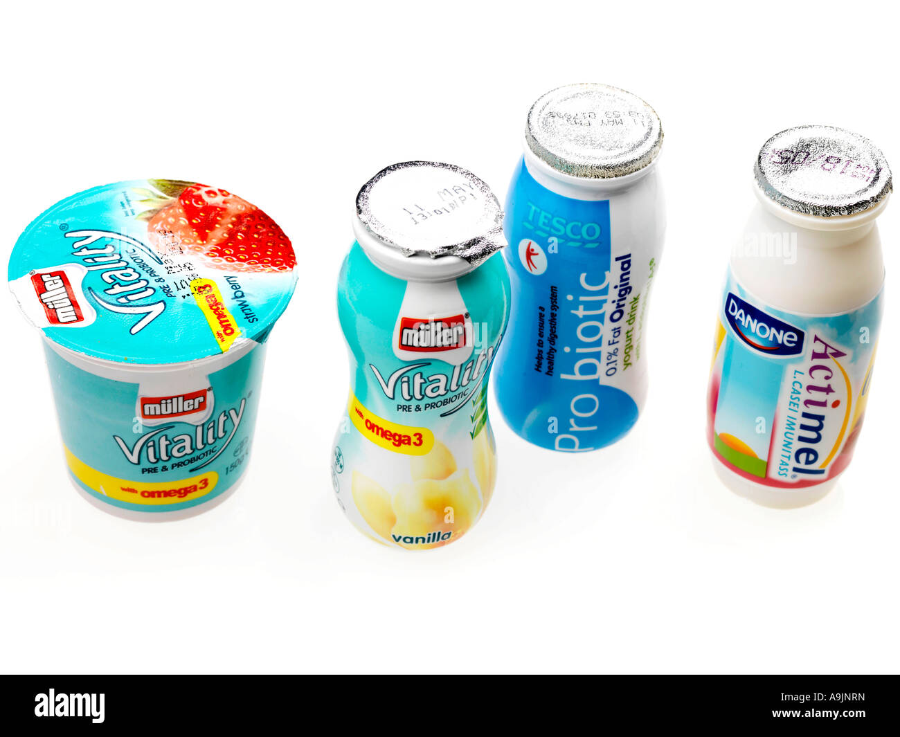 Probiotic Yogurt Drinks Stock Photo - Alamy