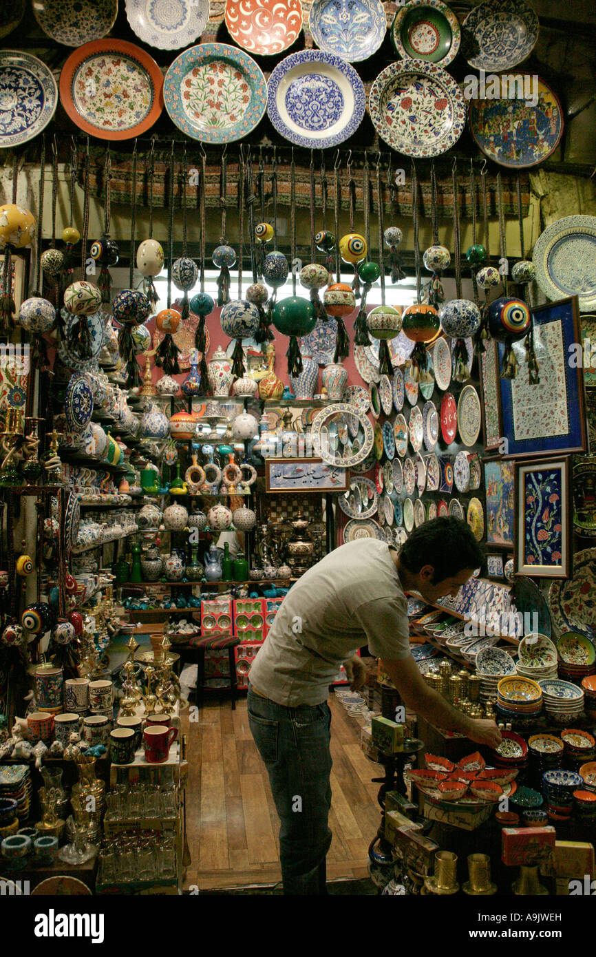 Ceramics for sale at the Grand Bazaar, Istanbul, Turkey Stock Photo - Alamy