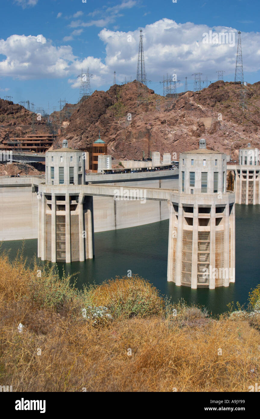 Hoover Dam Water Intake Towers USA Stock Photo Alamy