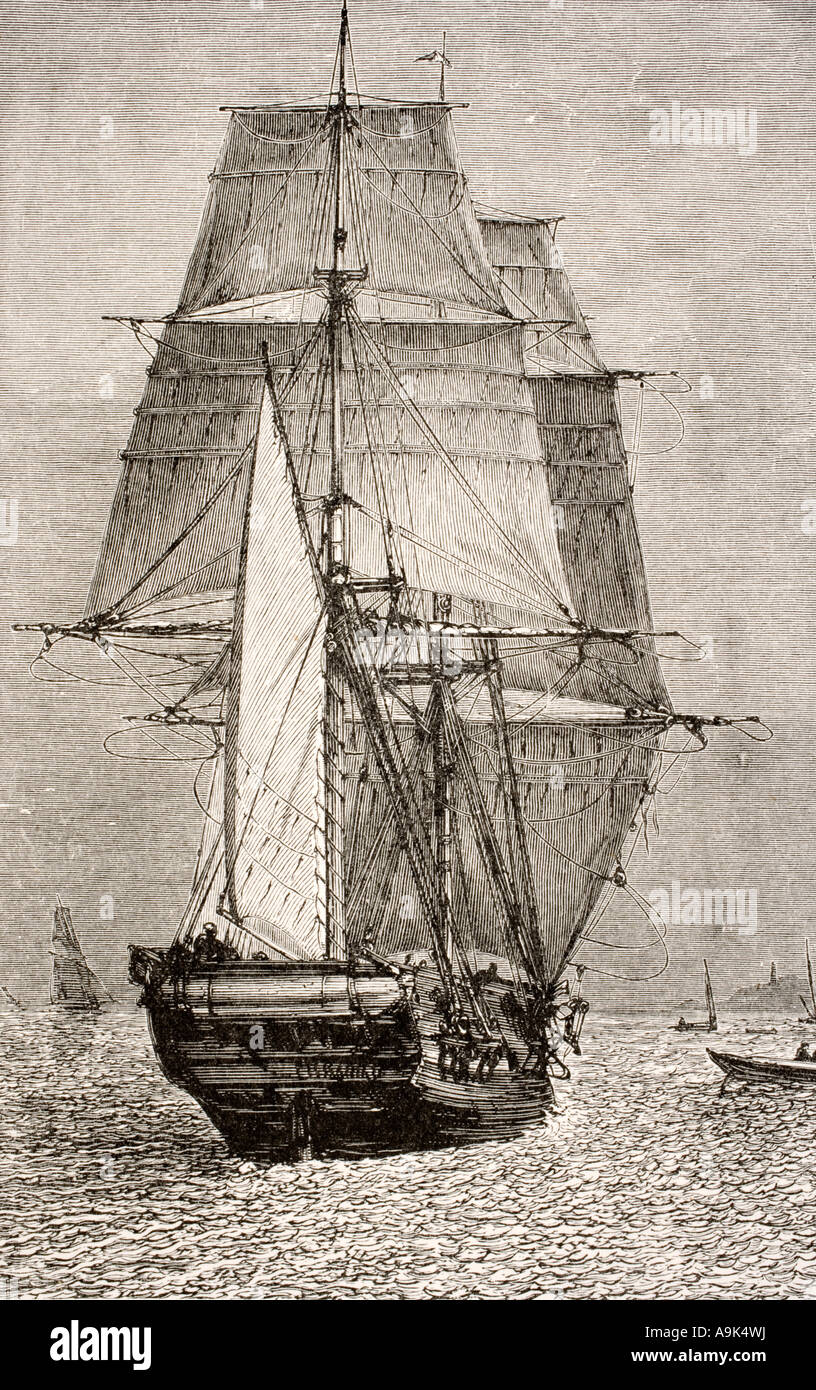 The brig HMS Beagle Stock Photo