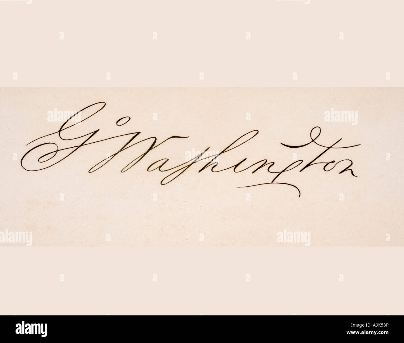 Signature of George Washington, 1732 -1799. First President of the United States of America Father of the Nation Stock Photo