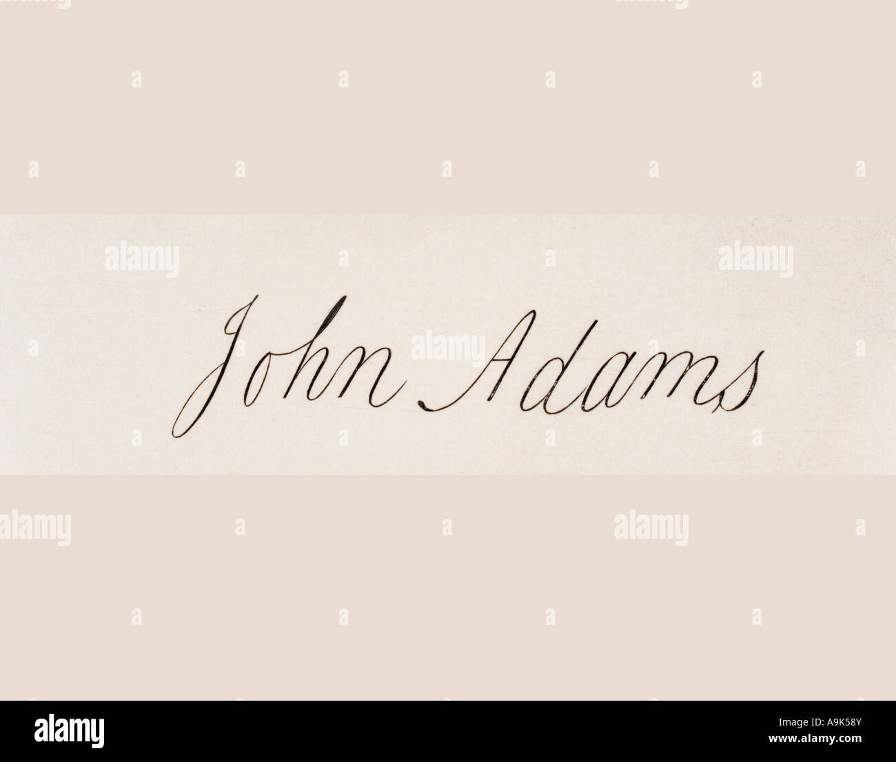 Signature of John Adams, 1735 -1826. First Vice President and second President of the United States of America. Stock Photo