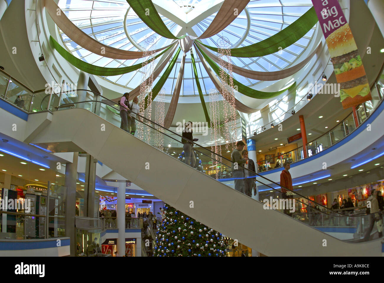 Shopping Centre Christmas decorations Brighton UK Stock Photo Alamy