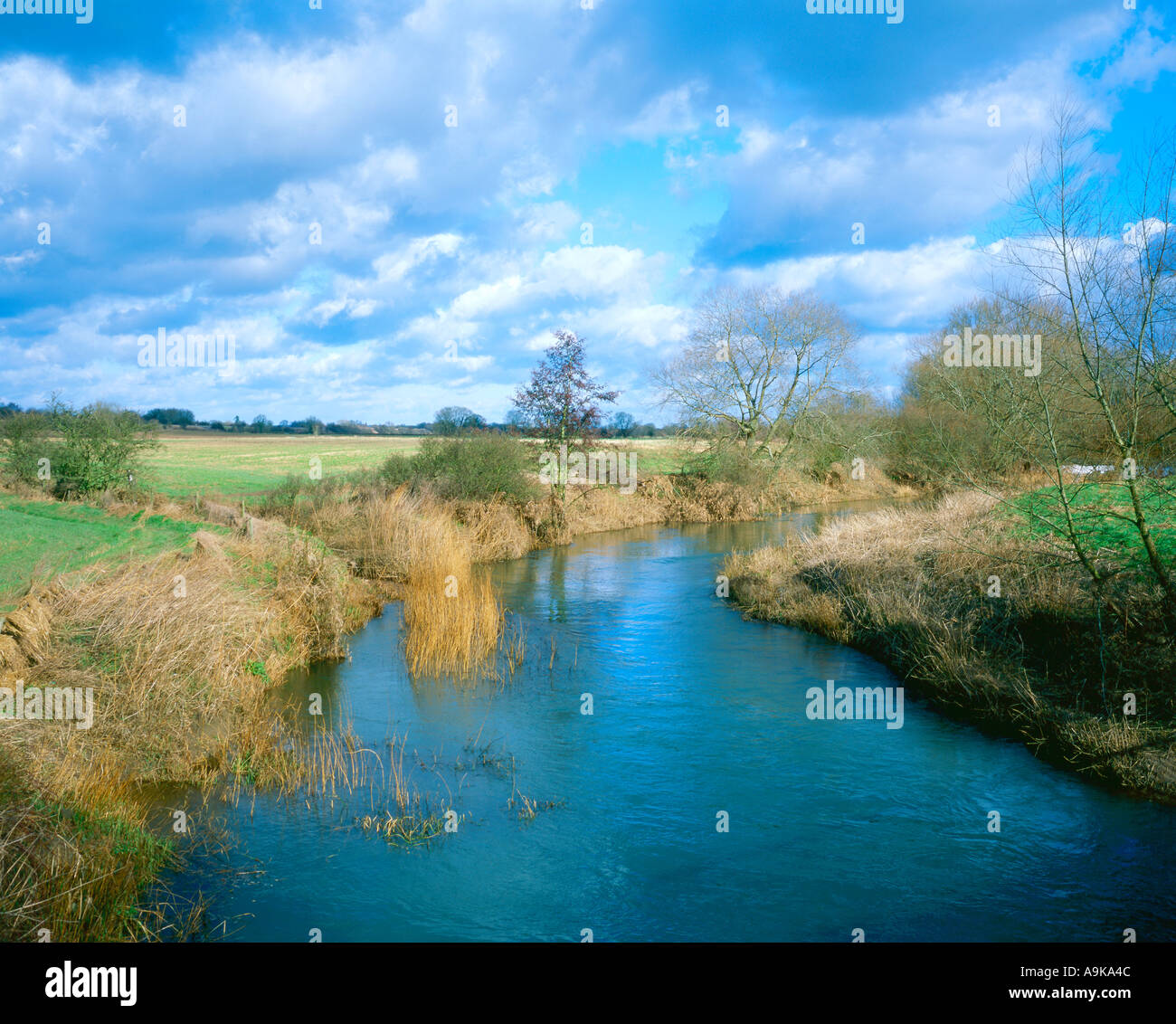 Wiltshire Rivers England fields river hi-res stock photography and images - Alamy