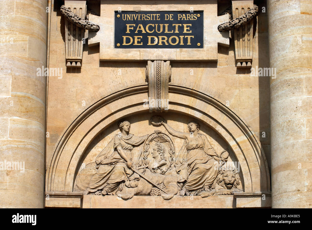 Facade of the Faculte de Droit Paris France Stock Photo