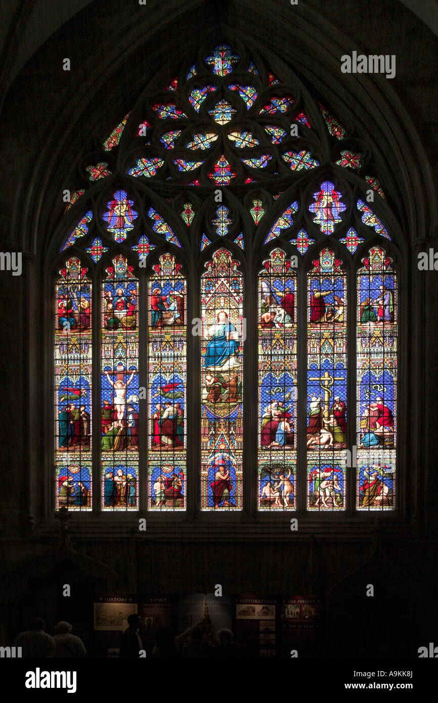 Stained glass window in Chichester Cathedral Sussex England Great