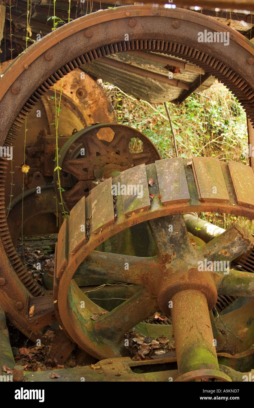 Old rusted components of an electric generating plant in Roswell GA USA ...