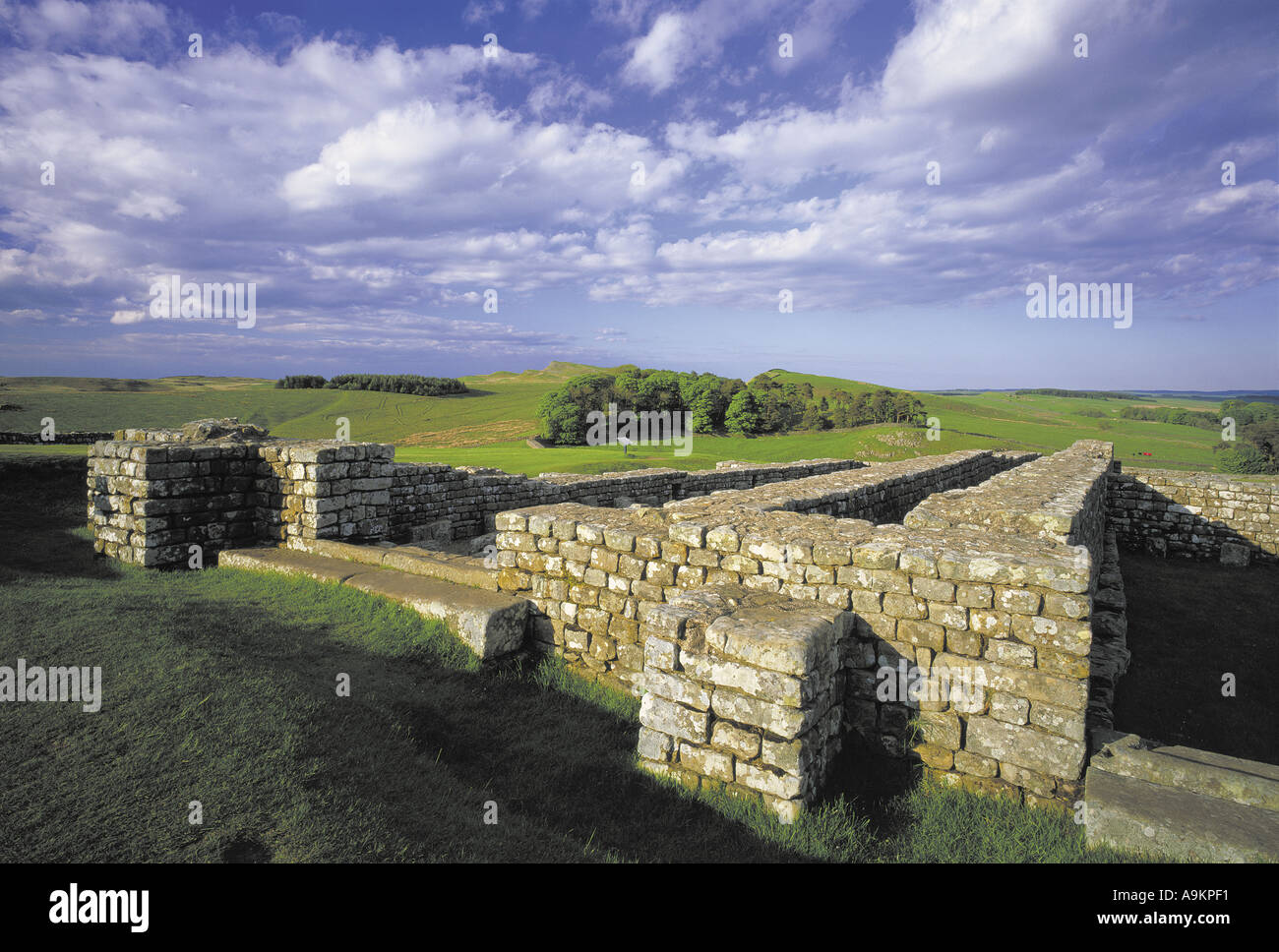 Housesteads Fort Hadrians Wall near Haydon Bridge Northumberland United Kingdom Stock Photo