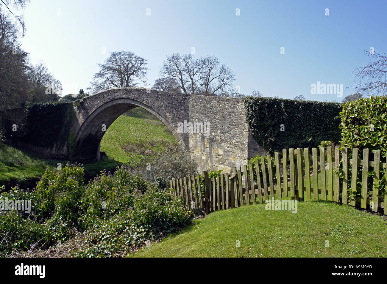 Medieval Brig O’Doon at the Burns National Heritage Park in Alloway Scotland. Stock Photo